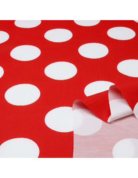 Popelín Rojo Galleta Blanca - Imagen 2