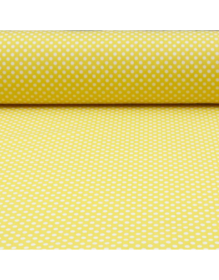 Popelín Amarillo Lunar Blanco Unión