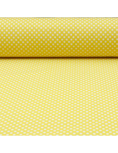 Popelín Amarillo Lunar Blanco Unión Popelín Amarillo Lunar Blanco Unión