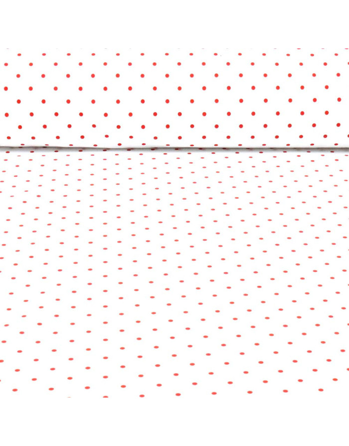 Popelín Blanco Lunar Rojo Little