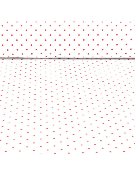 Popelín Blanco Lunar Rojo Little Popelín Blanco Lunar Rojo Little