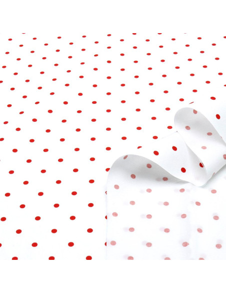 Popelín Blanco Lunar Rojo Little Popelín Blanco Lunar Rojo Little