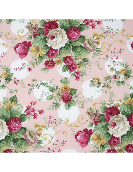 Popelin Rosa Nude Flor Cretona - Imagen 3