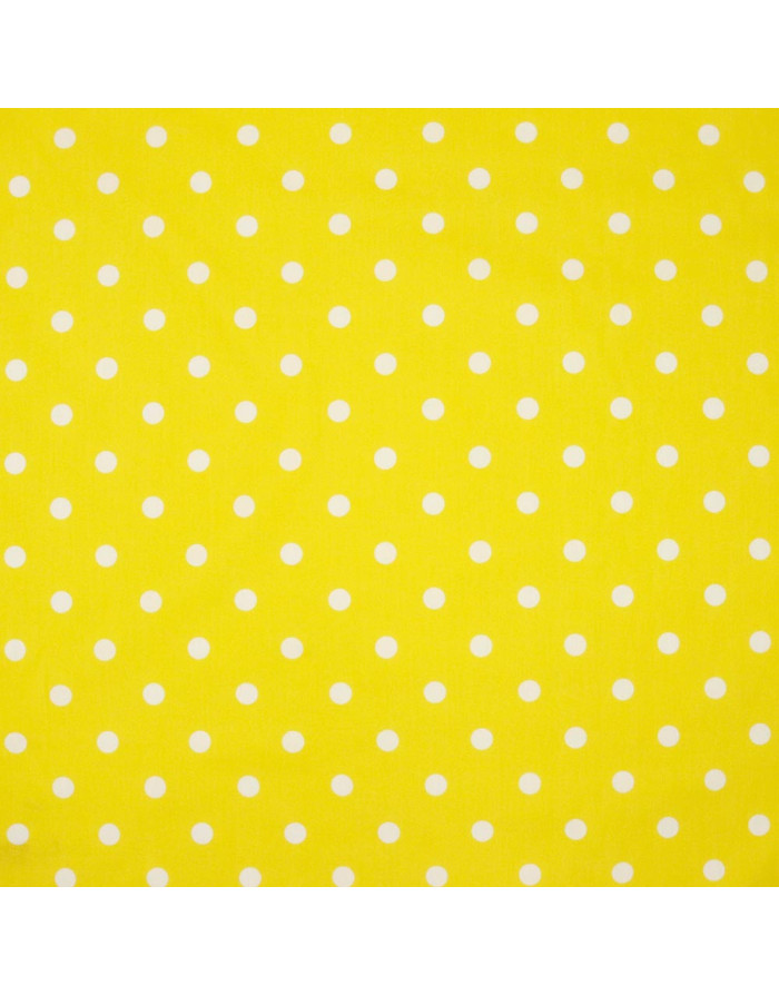 Popelín Amarillo Lunar Blanco Céntimo