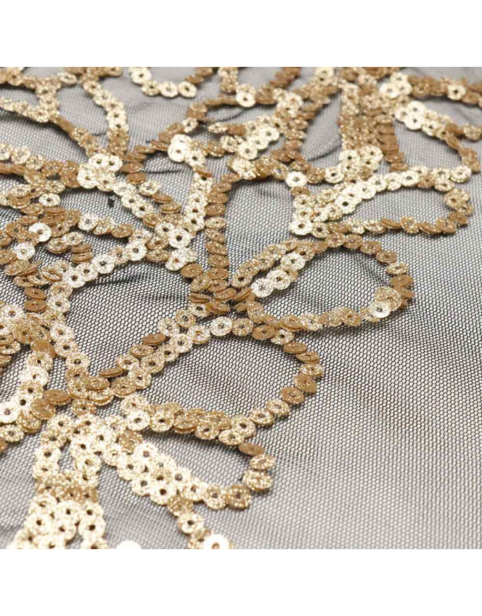 Tul Lentejuelas Flor Dorada - Imagen 2