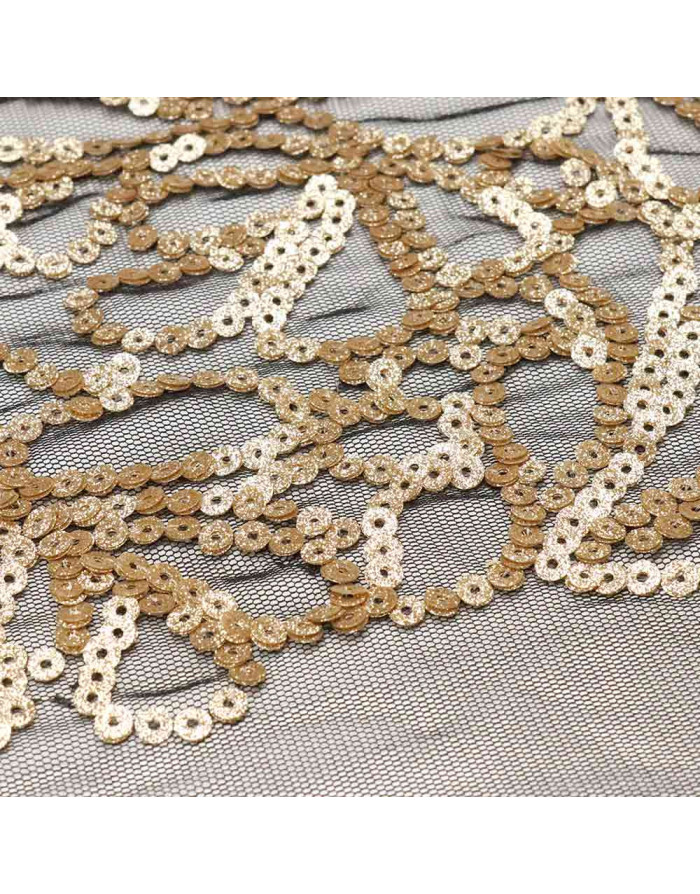 Tul Lentejuelas Flor Dorada - Imagen 4