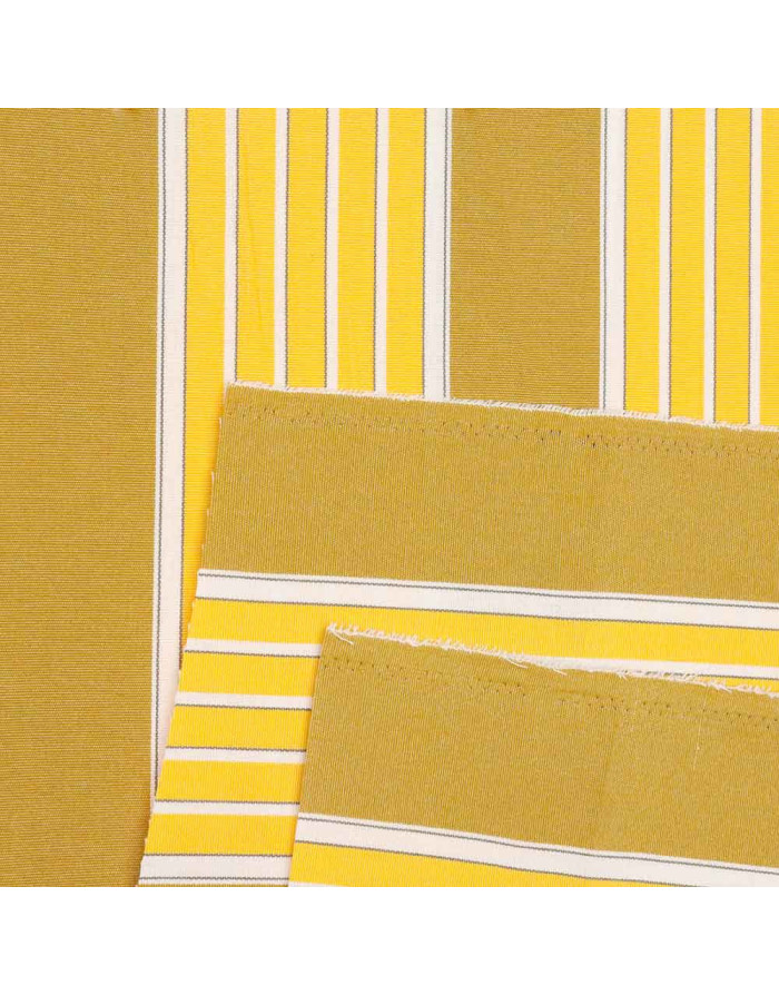 Lona Toldo Rayas Amarilla Oliva