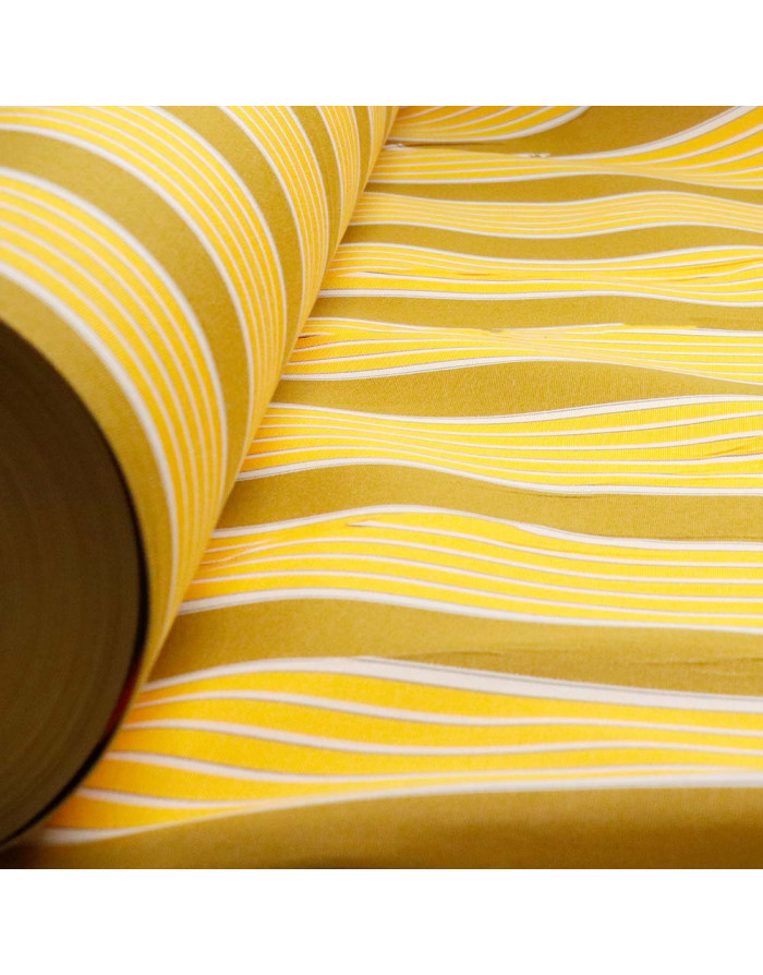 Lona Toldo Rayas Amarilla Oliva