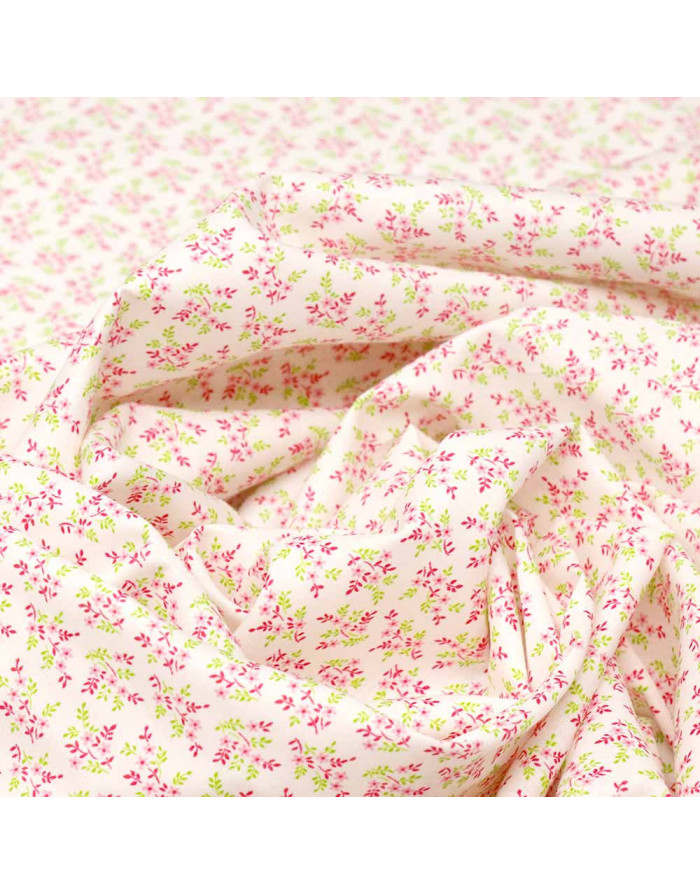 Algodón Blanco Flor Lavanda