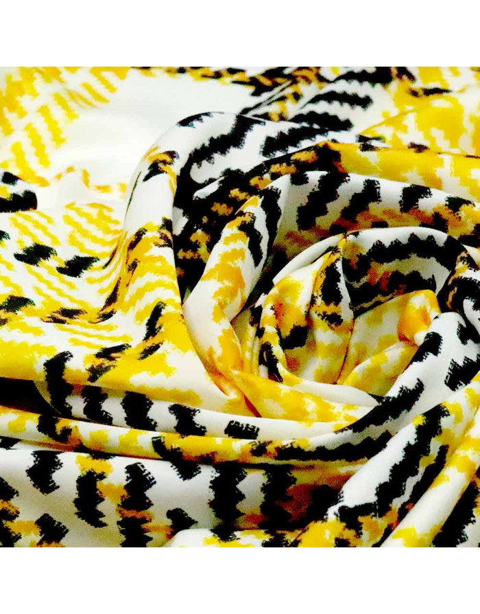 Seda Raso Estampada Pata Gallo