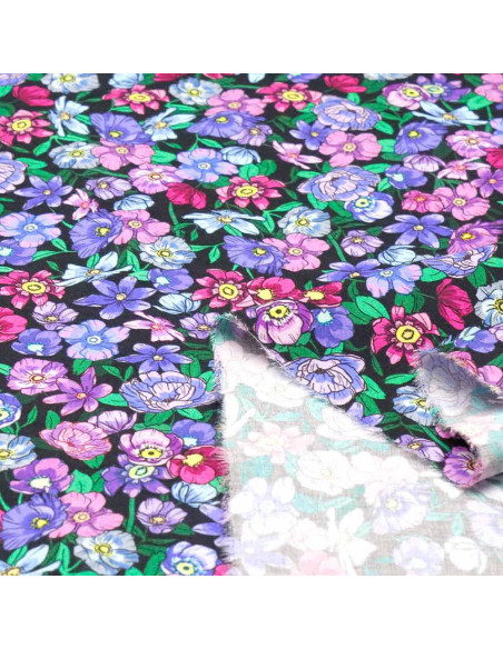 Viscosa Estampada Flores Malva - Imagen 2