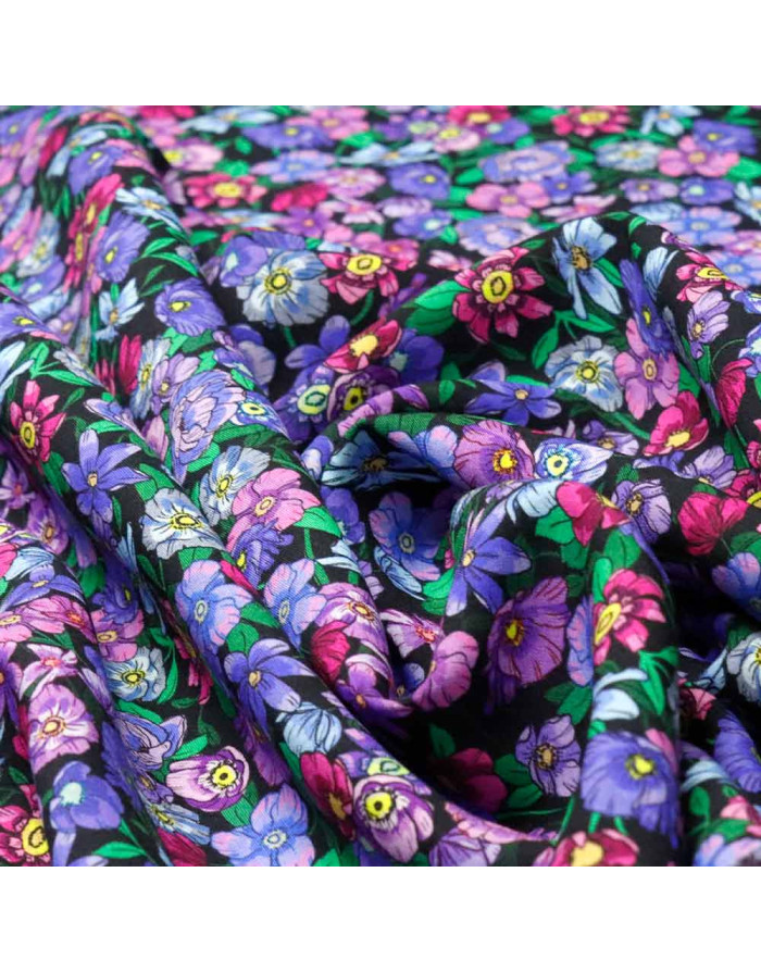 Viscosa Estampada Flores Malva - Imagen 3