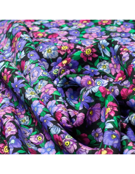 Viscosa Estampada Flores Malva - Imagen 3