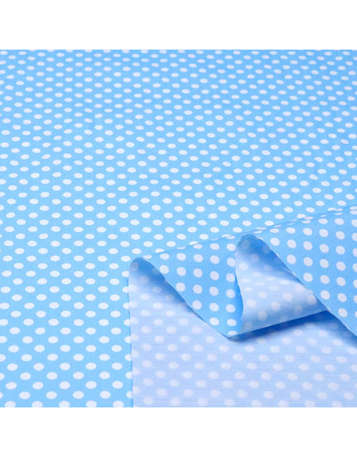 Popelín Celeste Lunar Blanco Unión - Imagen 2