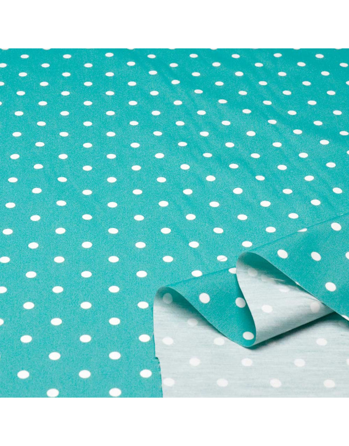 Popelín Verde Agua Lunar Lenteja