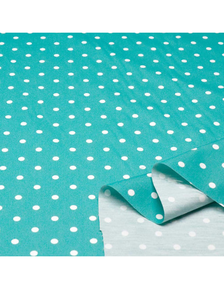 Popelín Verde Agua Lunar Lenteja Popelín Verde Agua Lunar Lenteja