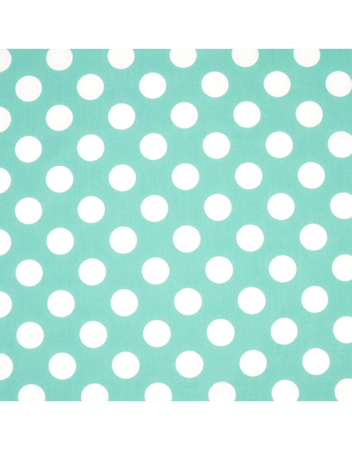 Popelin Verde Agua Lunar Blanco Big - Imagen 3