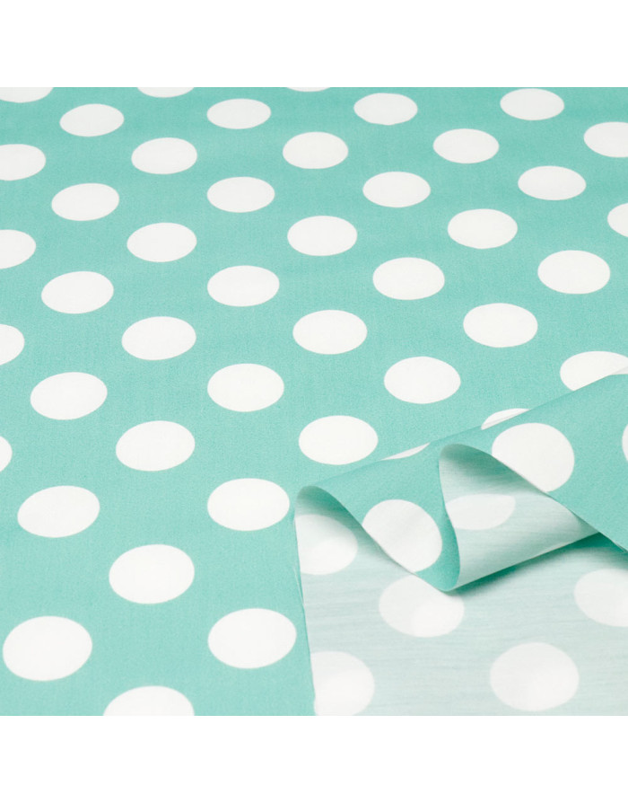 Popelin Verde Agua Lunar Blanco Big - Imagen 2