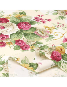 Popelin Beige Flor Cretona 2