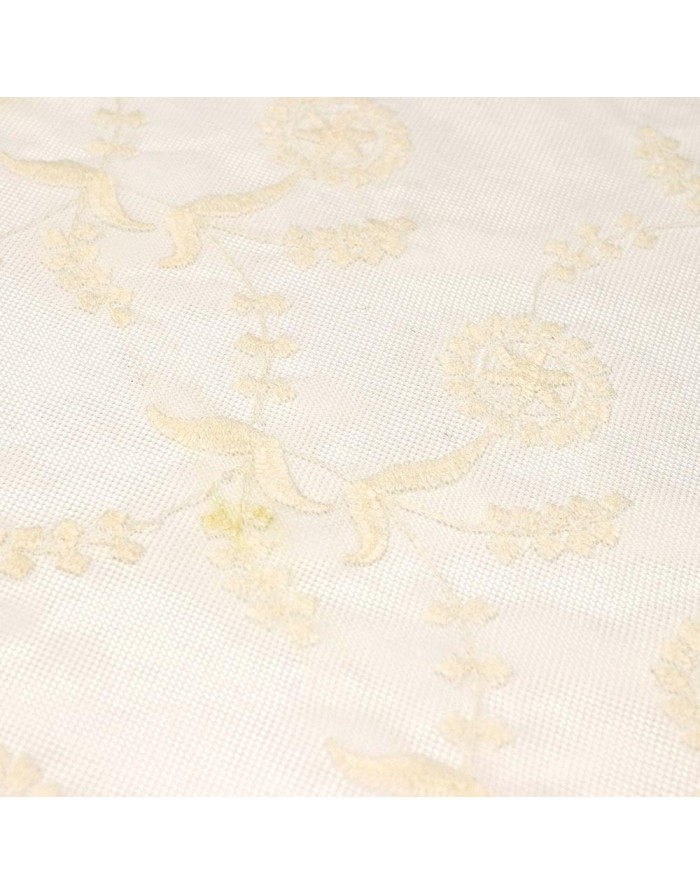 Tul Bordado Beige Flor Penélope