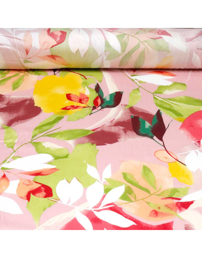 Viscosa Estampada Rosa Tetuán - Imagen 1