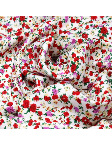 Viscosa Flores Rojas Malva