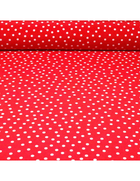 Crespón Rojo Lunar Blanco Lenteja