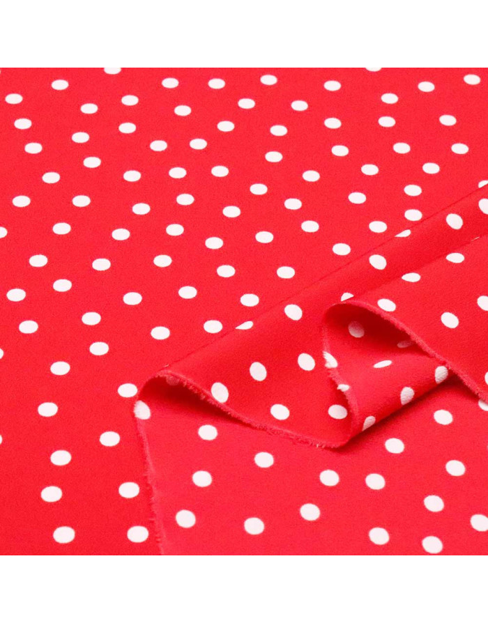 Crespón Rojo Lunar Blanco Lenteja
