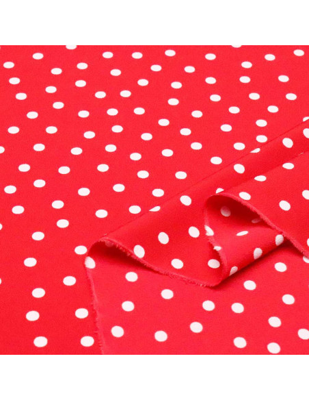 Crespón Rojo Lunar Blanco Lenteja