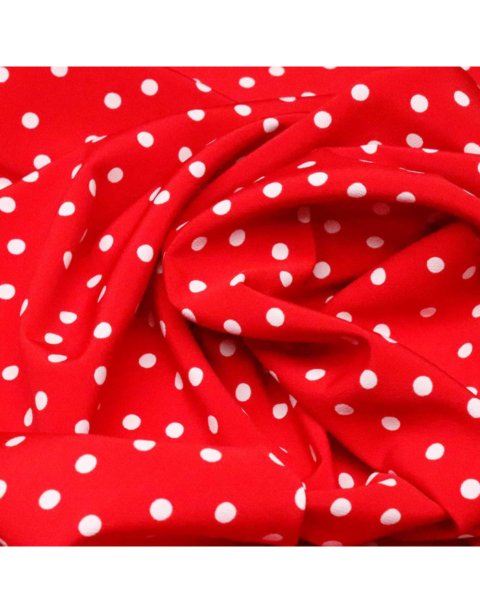 Crespón Rojo Lunar Blanco Lenteja