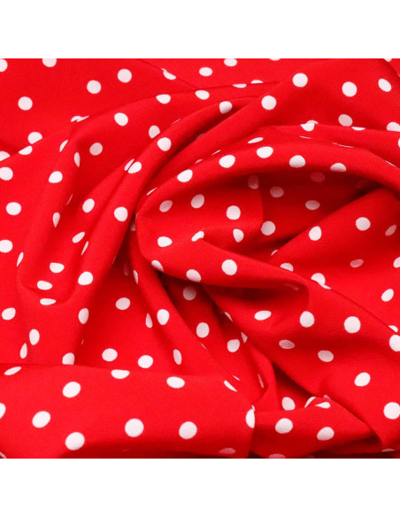 Crespón Rojo Lunar Blanco Lenteja