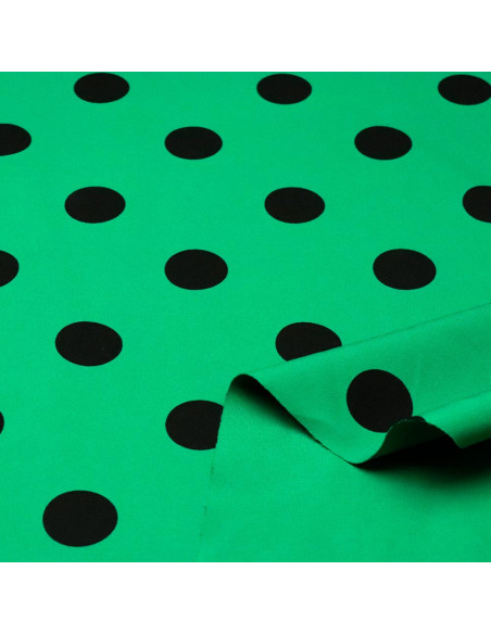 Crep de Lycra Verde Lunar Negro - Imagen 2