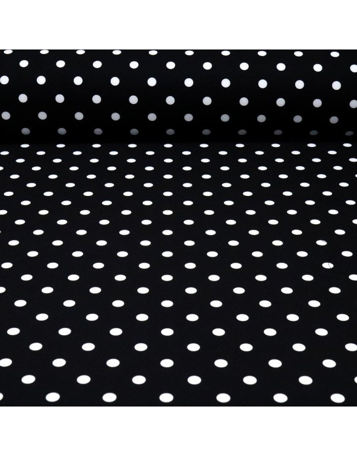 Crep Lycra Negro Lunar Blanco