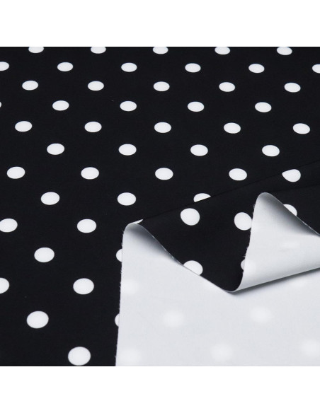 Crep Lycra Negro Lunar Blanco Crep Lycra Negro Lunar Blanco