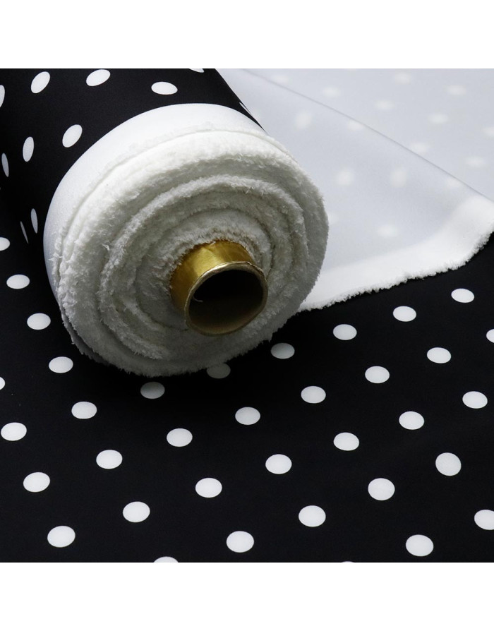 Crep Lycra Negro Lunar Blanco