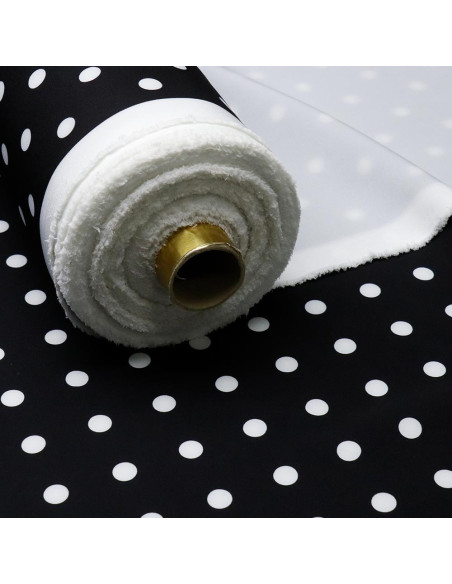 Crep Lycra Negro Lunar Blanco Crep Lycra Negro Lunar Blanco