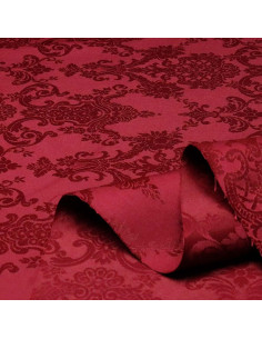 Damasco Burdeos Medallones - Telas de Damasco en Ofertas 2