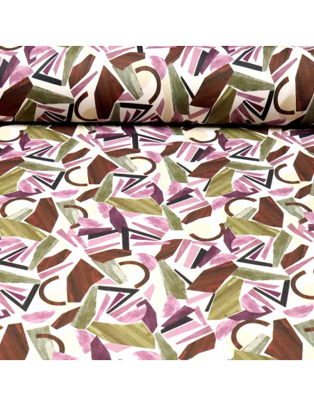 Tela Viscosa Estampada Geométrica: Diseño Moderno - Telas