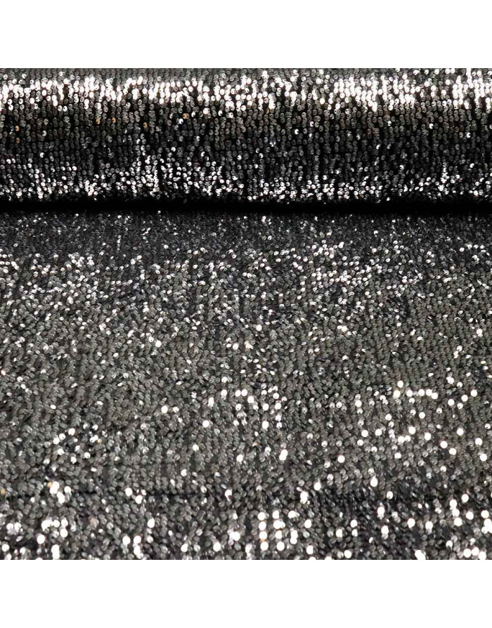 Lentejuela Plata en Terciopelo - Lentejuelas -  Telas de Vestir