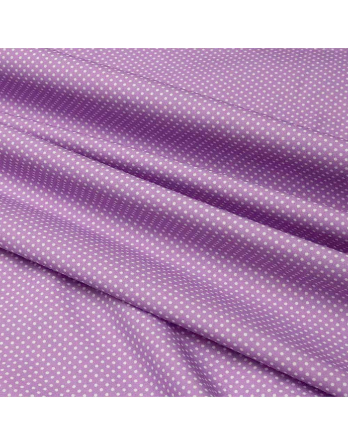 Tela Malva Para Flamenca - Popelin Malva Lunar Blanco Alfiler - Imagen 3