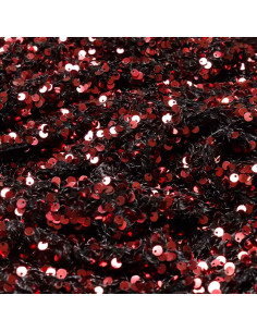 Lentejuela Burdeos sobre Terciopelo Negro: Elegancia en Telas 2