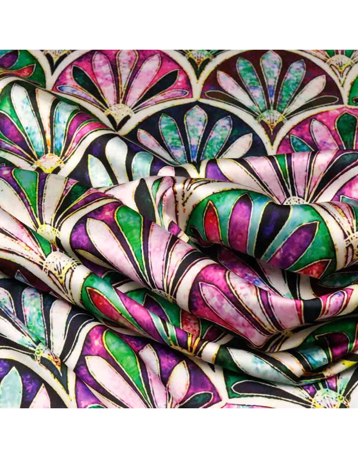 Seda Raso Estampada Arte | Telas Estampadas para Vestidos