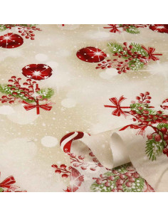 Loneta Navidad Bolas - Telas para Navidad - Telas Online 2