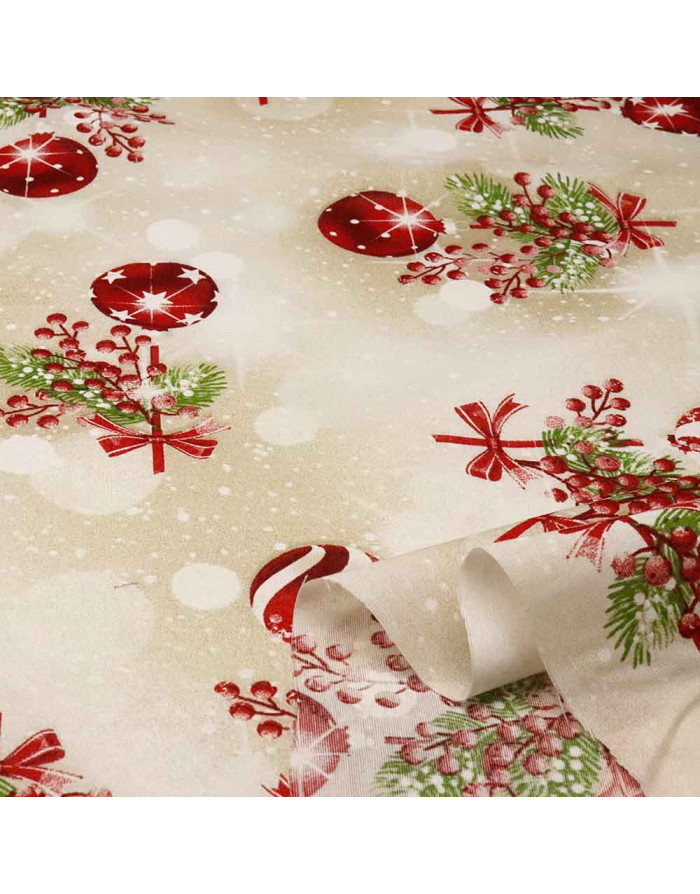 Loneta Navidad Bolas - Telas para Navidad - Telas Online
