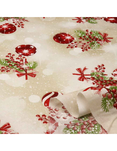 Loneta Navidad Bolas - Telas para Navidad - Telas Online