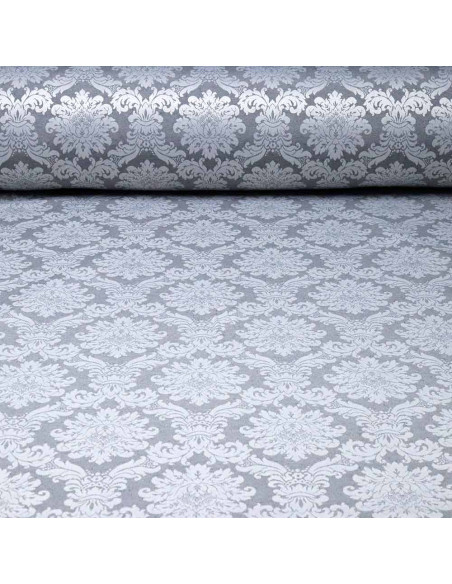 Telas de Damasco - Damasco Gris - Tienda de Telas - Imagen 1