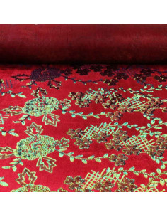 Terciopelo Lentejuelas Flor Cerezo: Elegancia en un Solo Tejido - Imagen 2