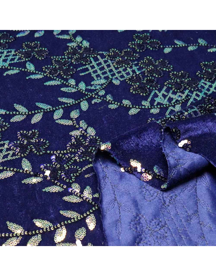 Terciopelo Lentejuelas Flor Cerezo: Elegancia en un Solo Tejido - Imagen 3