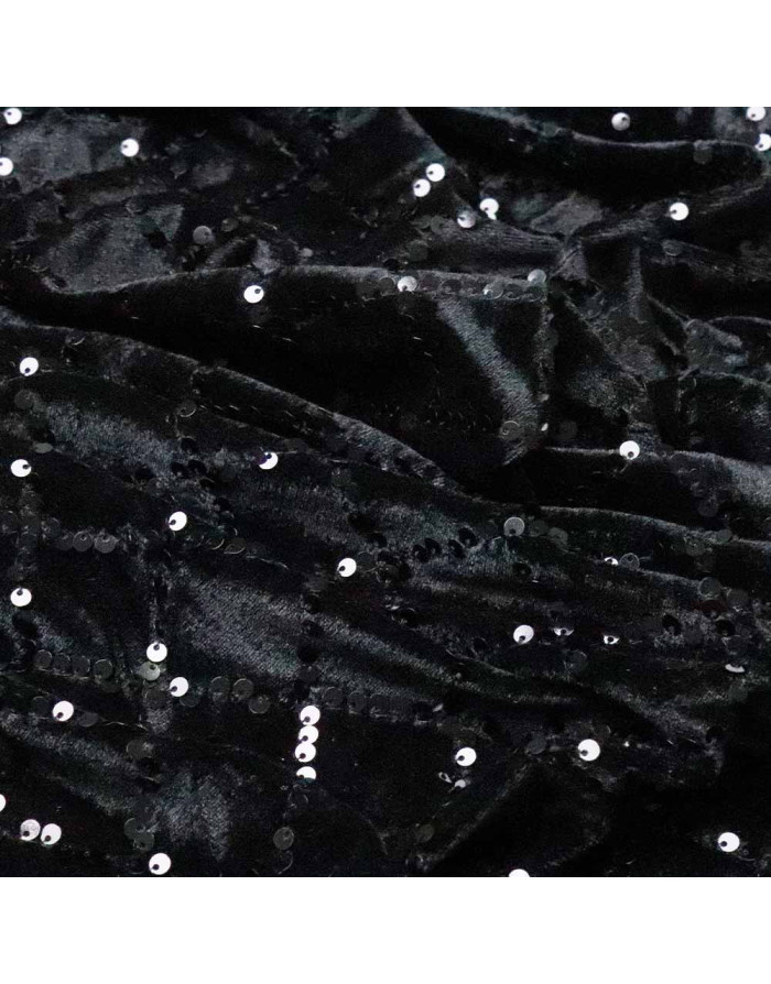 Lentejuelas Terciopelo Negra Rombos: Lentejuelas sobre Terciopelo