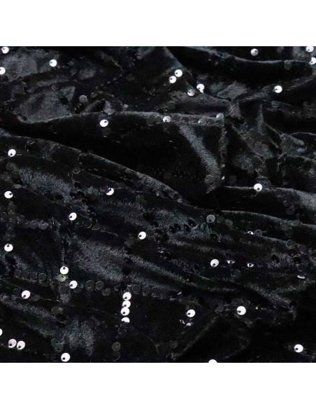 Lentejuelas Terciopelo Negra Rombos: Lentejuelas sobre Terciopelo